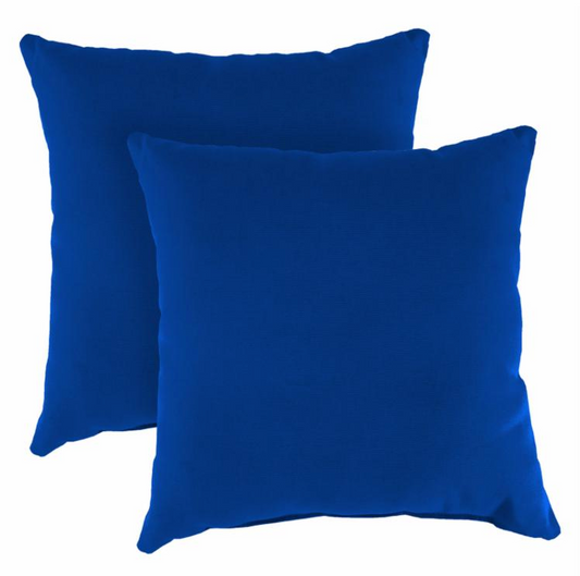 Sunbrella Canvas Pacific Blue Pillows with Premium Trillium Insert (Set of 2)